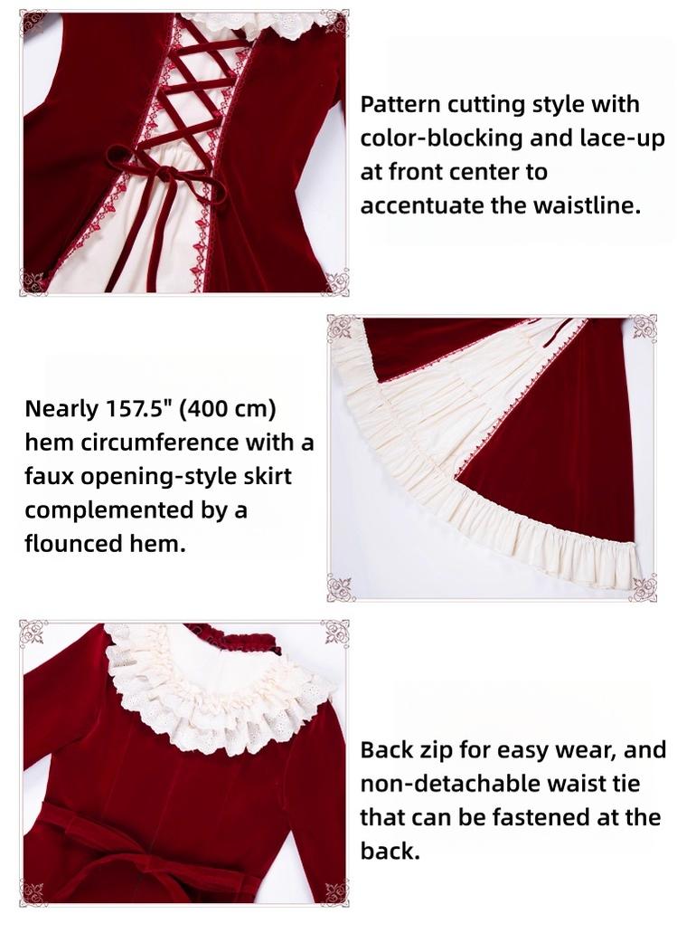 With PUJI - The Nutcracker - Winter Classic Lolita OP Dress, Front Opening