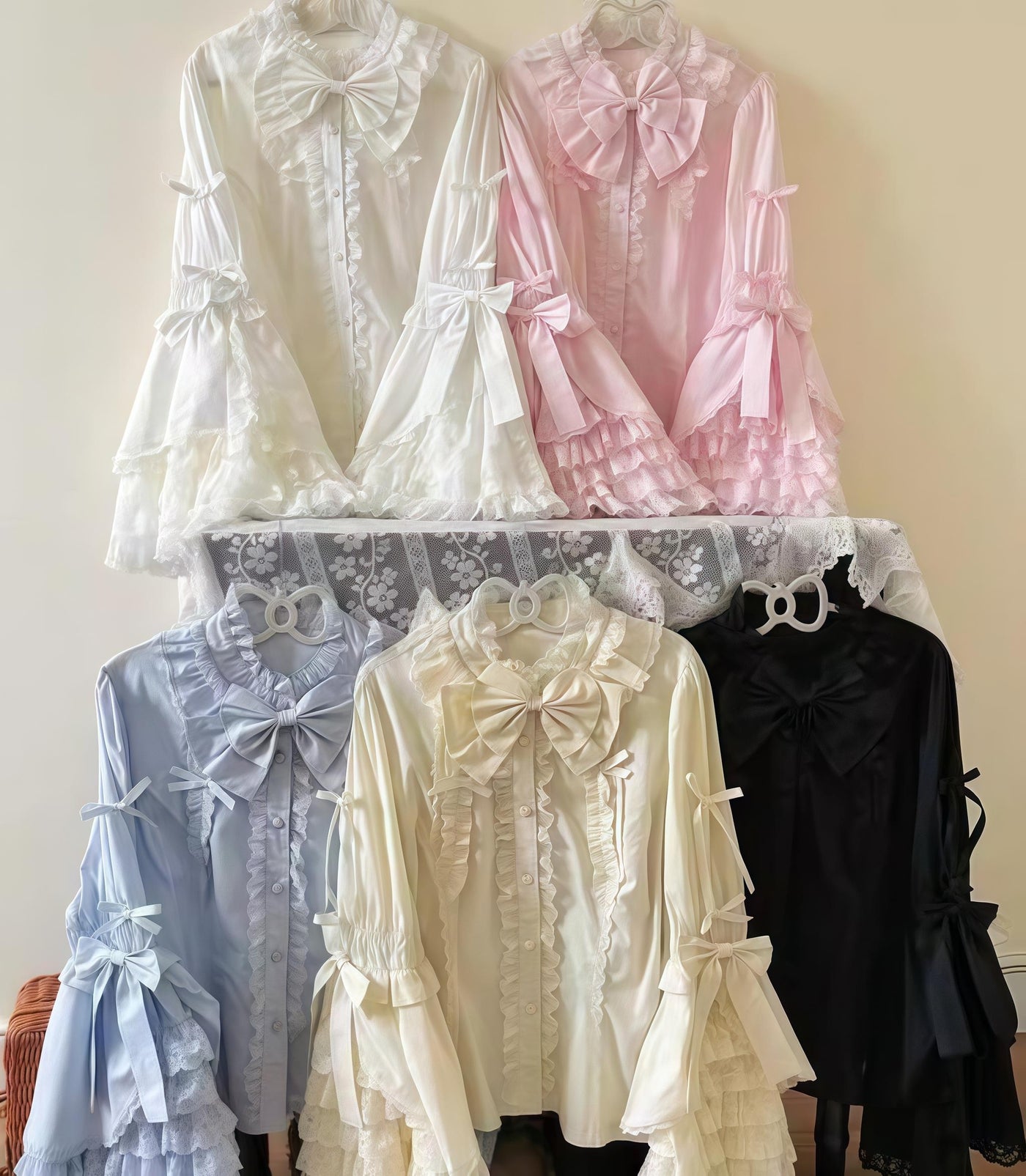Niu Niu - Plus Size Sweet Lolita Blouse with - Hime Sleeves Innerwear