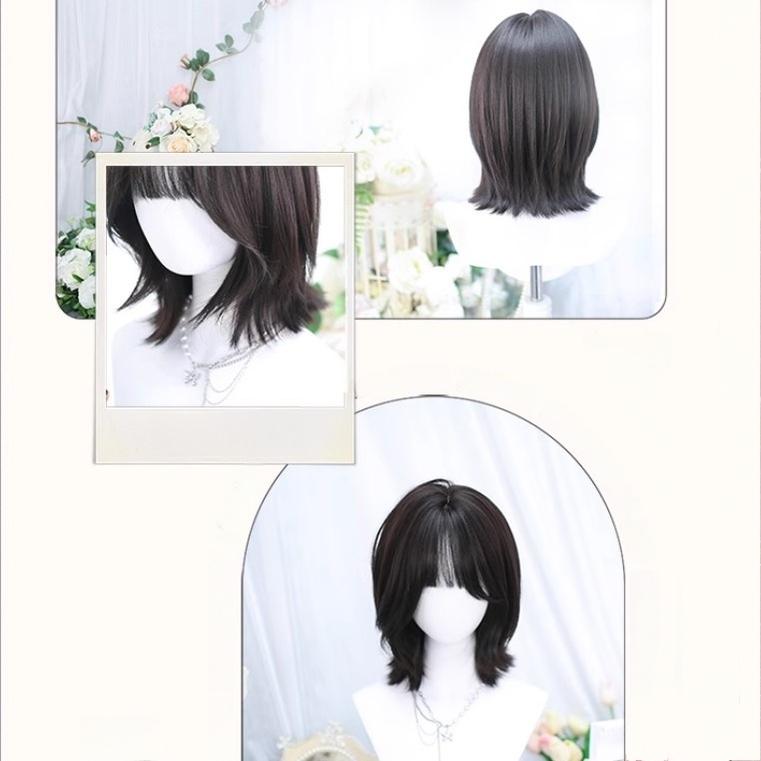 Dalao Home - Daily Short Lolita Wig With - French-Style Shoulder-Length Wavy Wig