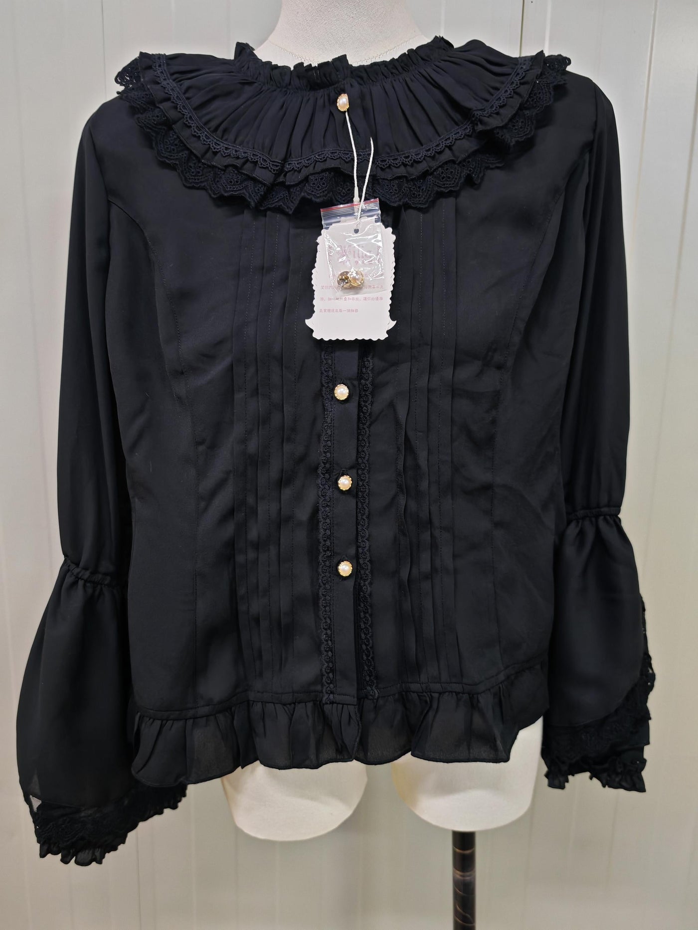Yilia - Retro Princess Long Sleeve Lolita - Blouse Innerwear