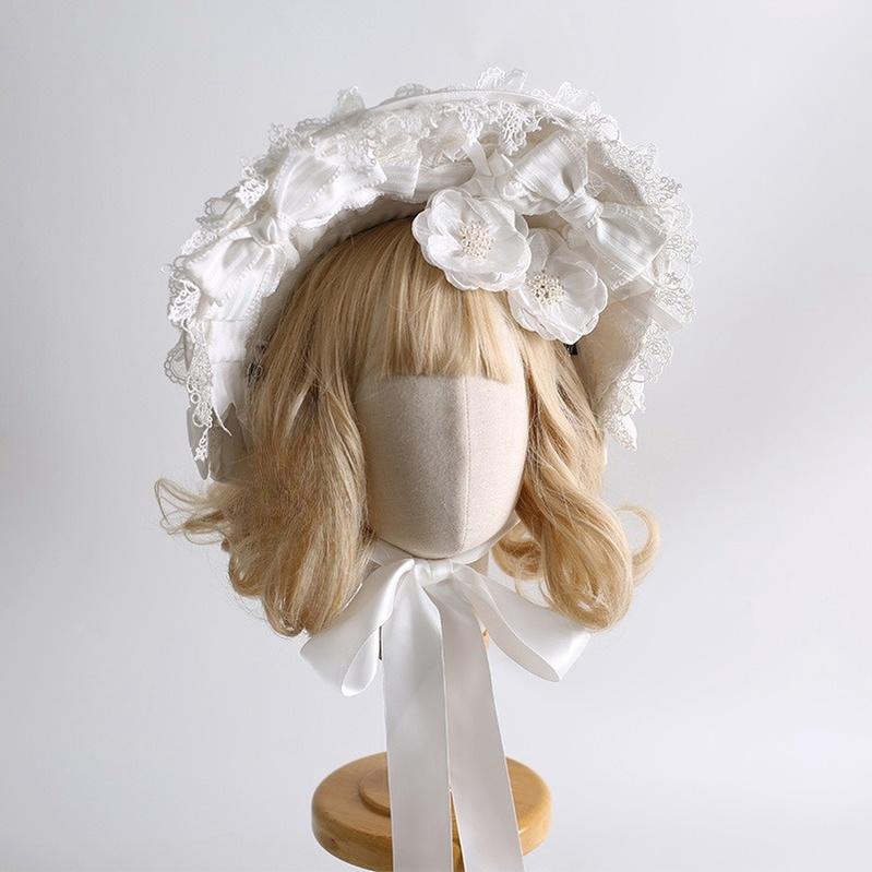 Xiaogui - Classic Lolita Lace Headdress Pure - White Lolita Head Accessory Headwear