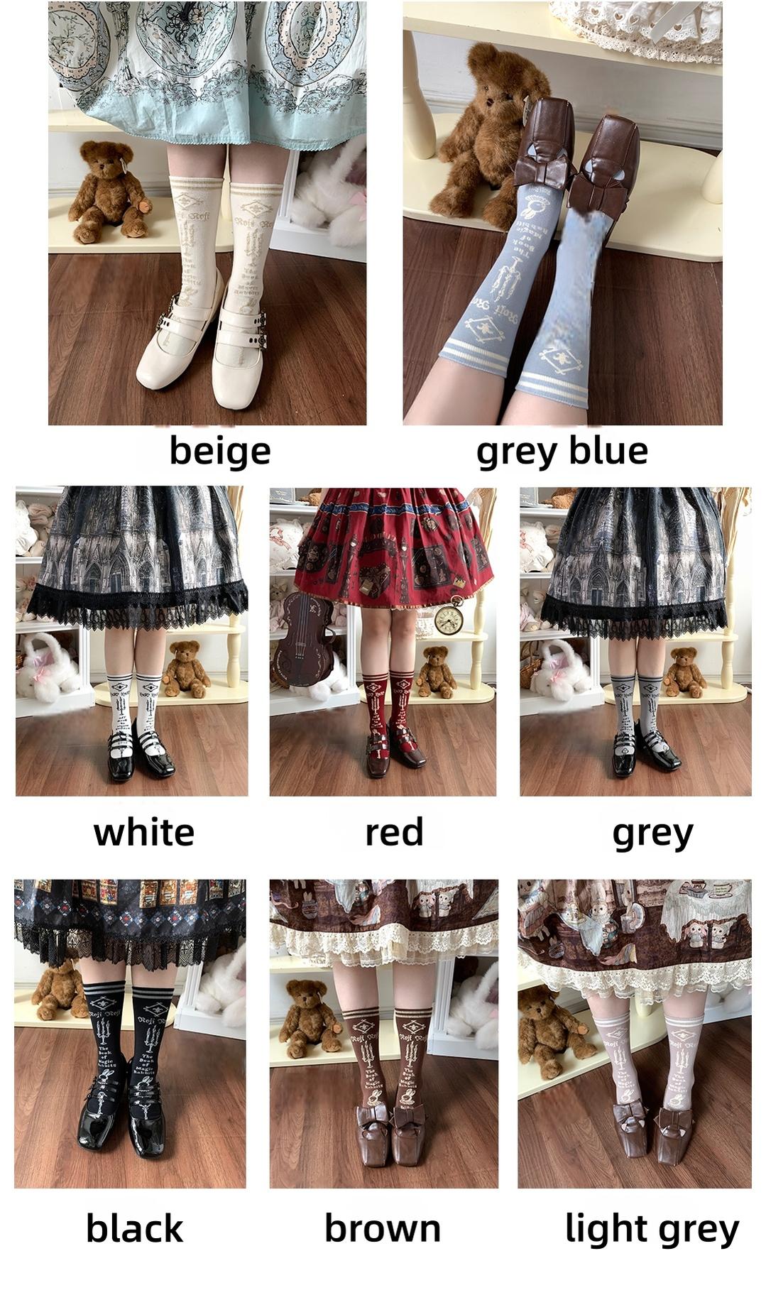 Roji Roji - Printed Cotton Sweet Lolita Calf - Socks Socks