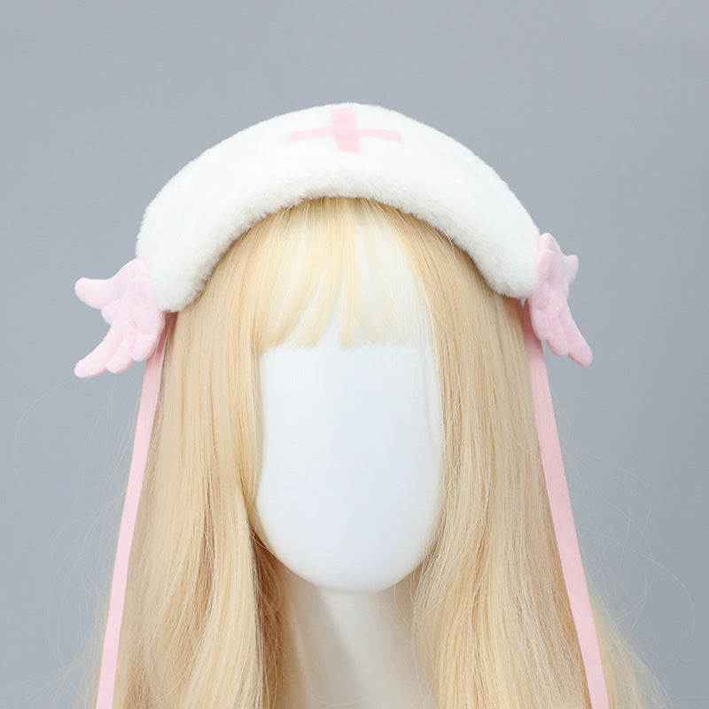 Plush Angel Wings Ears Headwear Comic Exhibition Props Ribbon Headwear Japanese Style Lolita Hairband