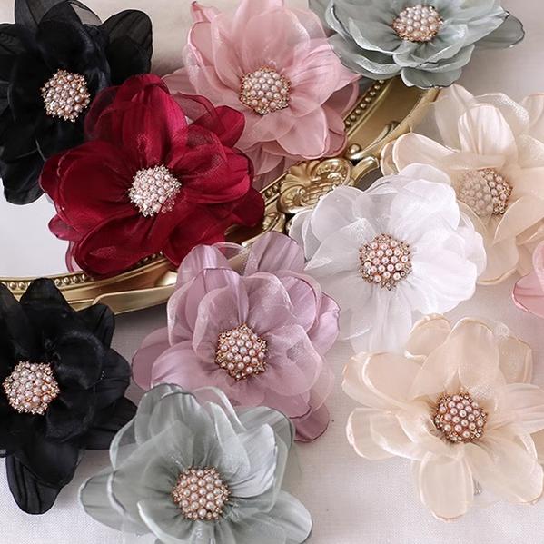 Xiaogui - Elegant Lolita Headdress Organza - Flower Hairpin Headwear