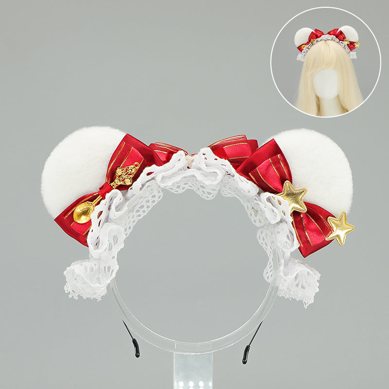 Lolita Comic Con Bear Ear KC - Handmade Gorgeous Japanese Soft Girl Hairband - Lolita Fetch