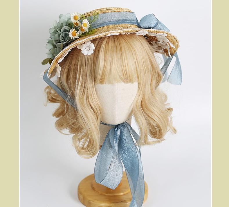 Xiaogui - Elegant Lolita Flower Bow Lace - Sunhat Headwear