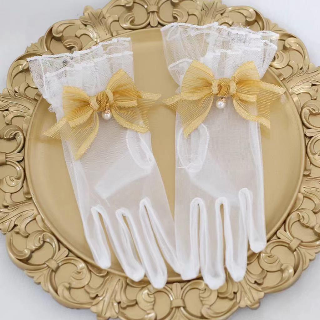 Xiaogui - Elegant Lolita Bow Gloves Retro - Lolita Lace Glove Hand Accessory