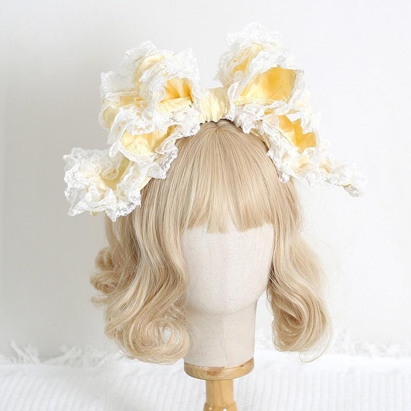 Xiaogui - Sweet Lolita KC with Large Lace Bow - in Multiple Colors Headwear