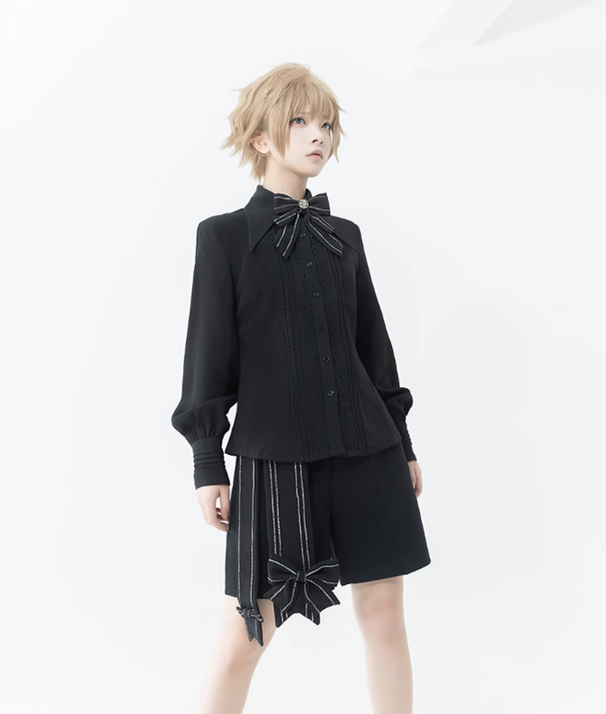 Princess Chronicles - ShenYao - Ouji Vintage Lolita Black Bow Shorts