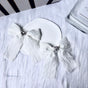 Braided Bow Brooch (White 2-Piece Set)