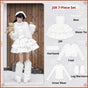 JSK 7-teiliges Set (JSK + Schleife + Taillenband + Mantel + Haarband + Unterkleid + Beinstulpen) / S