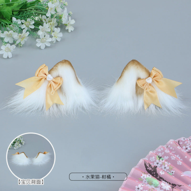 Cat Ear Hair Clip Headband Cute Girl Hair Accessories Lolita Comic Exhibition Bowknot Headwear Animal Ear Hair Clip