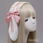 Lace Cotton Thread Rabbit Ear Headband - Lotus Root Pink