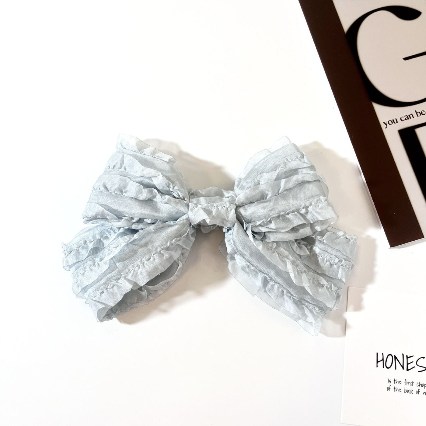 Handmade - Layered Cake Bow - Brooch or Hair Clip - detail view 4