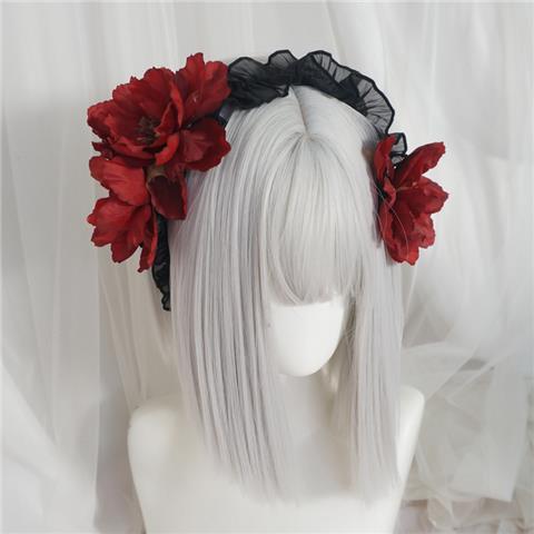 Vintage Elegant Lolita Flower Lolita Headwear Hairband Sweet Cool Gothic Dark Girl Ancient Style Hair Accessories - Lolita Fetch