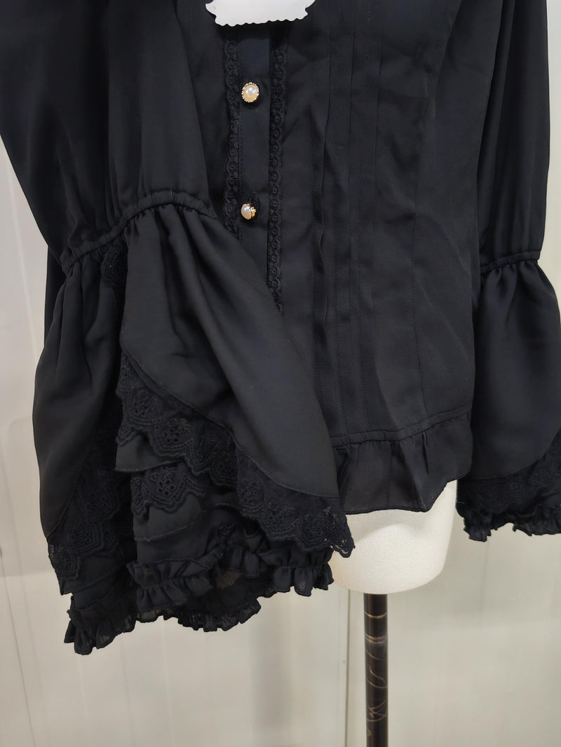Yilia - Retro Princess Long Sleeve Lolita - Blouse Innerwear