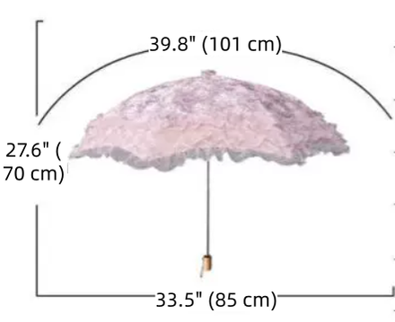 HualiBaLa - Foldable Princess - Lace-Trimmed Lolita Parasol with Sequin Florals - product detail 6