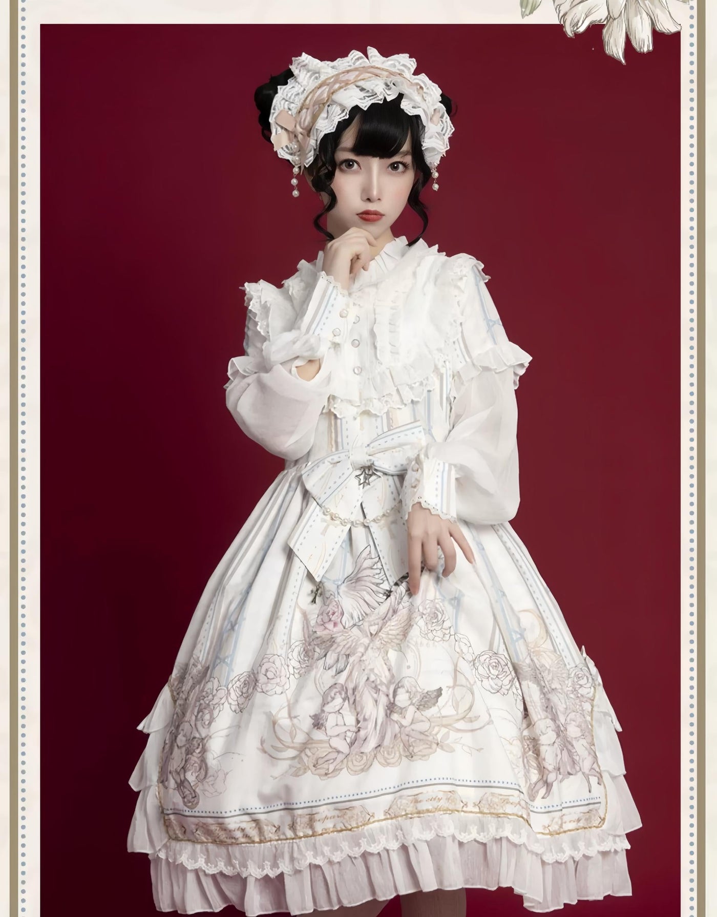 OCELOT - Chiffon Classic Lolita OP Dress - Long Sleeve OP Dress