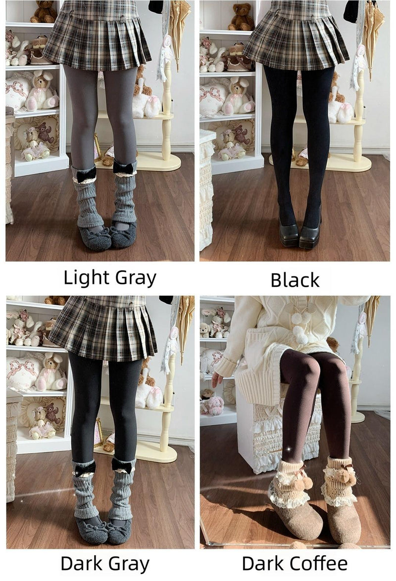 Roji Roji - Daily Lolita Winter Fleece Lining - Pantyhose Socks