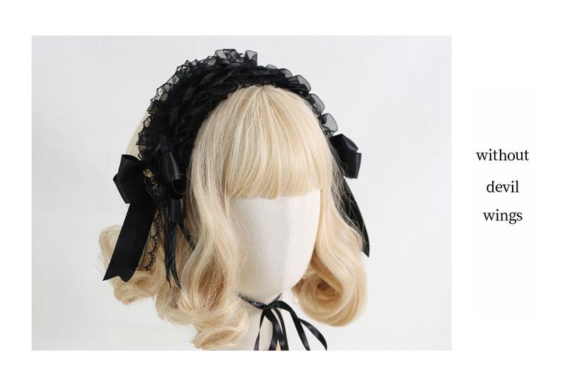 Xiaogui - Halloween Gothic Lolita Hairband - Detachable Devil Wings Headwear