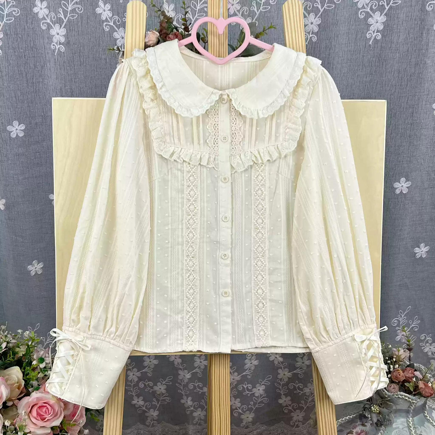 DMFS Lolita - Sweet Lolita Blouse Cotton Summer - Short Sleeve Shirt Innerwear