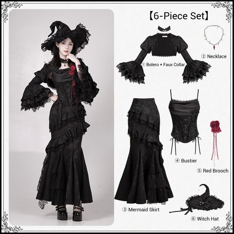Twilight - Black Gothic Lolita Skirt Set, Witch-Inspired (L M S) 43525:778378