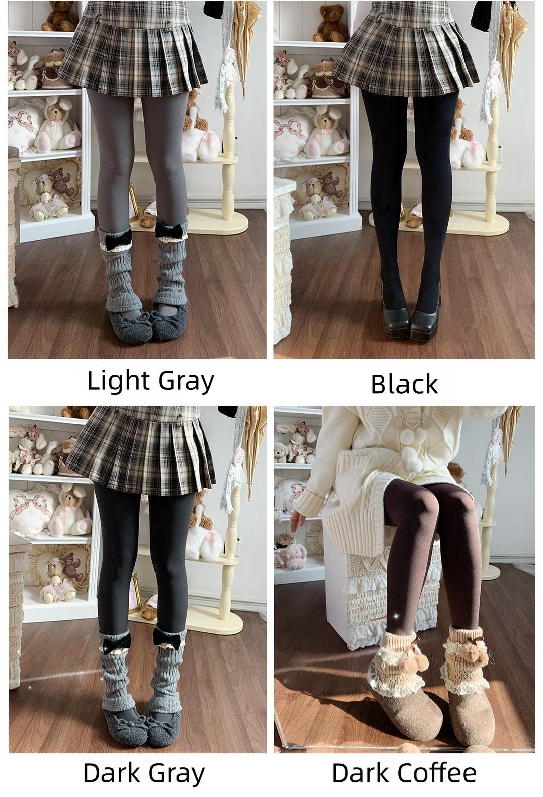 Roji Roji - Daily Lolita Winter Fleece Lining - Pantyhose Socks