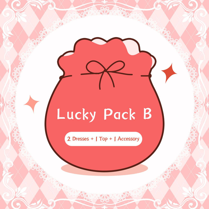 Clearance Sale Lolita Lucky Pack lucky bag B (dress*2+ top*1 +accessory*1) Small One Size (S-M)