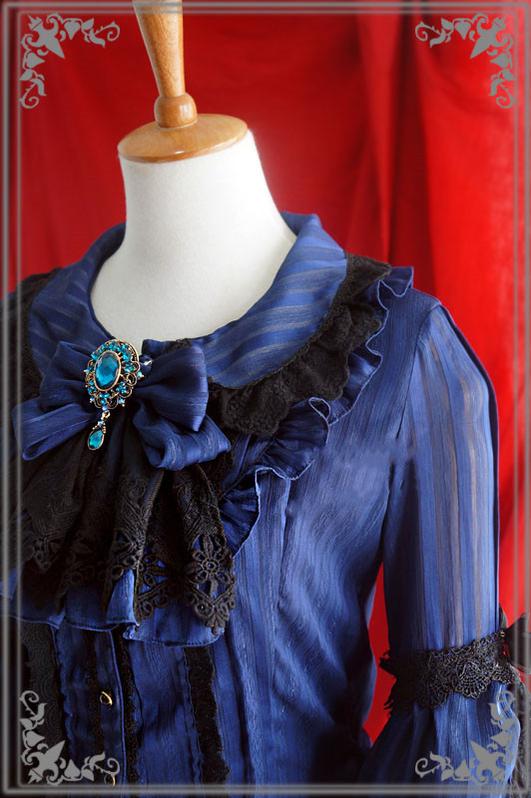 Strawberry Witch - Flower Wedding White Dark Blue - Blouse Innerwear