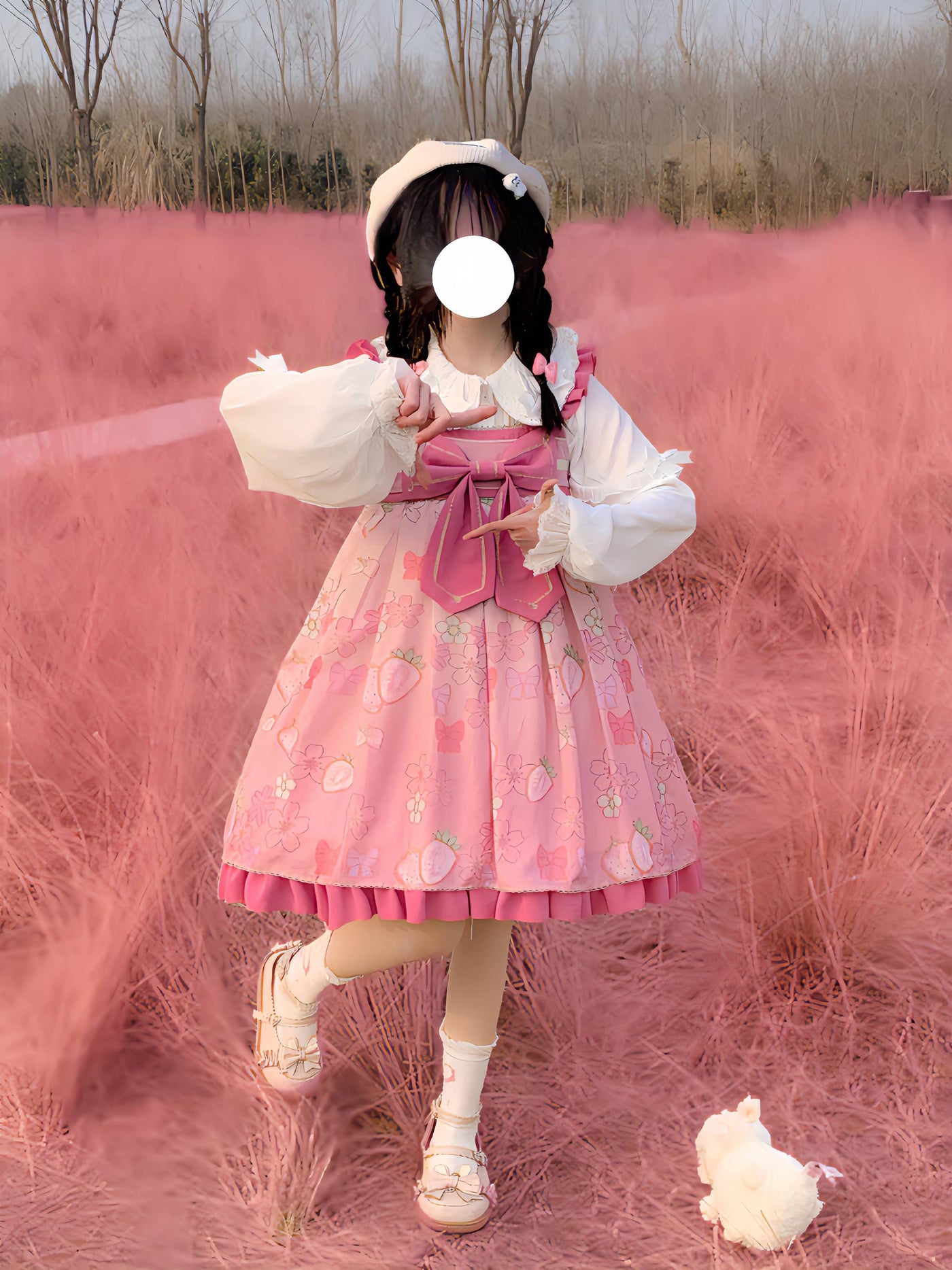 DMFS Lolita - Sweet Lolita Blouse Double-layered - Puff Sleeves Lolita Shirt Innerwear