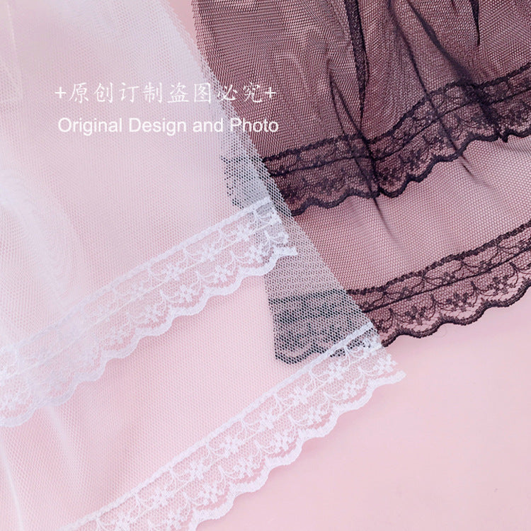 Japanese Lolita Hair Accessories Rose Hair Clip Lace Veil Side Clip Soft Girl Cute Lolita Bridal Veil