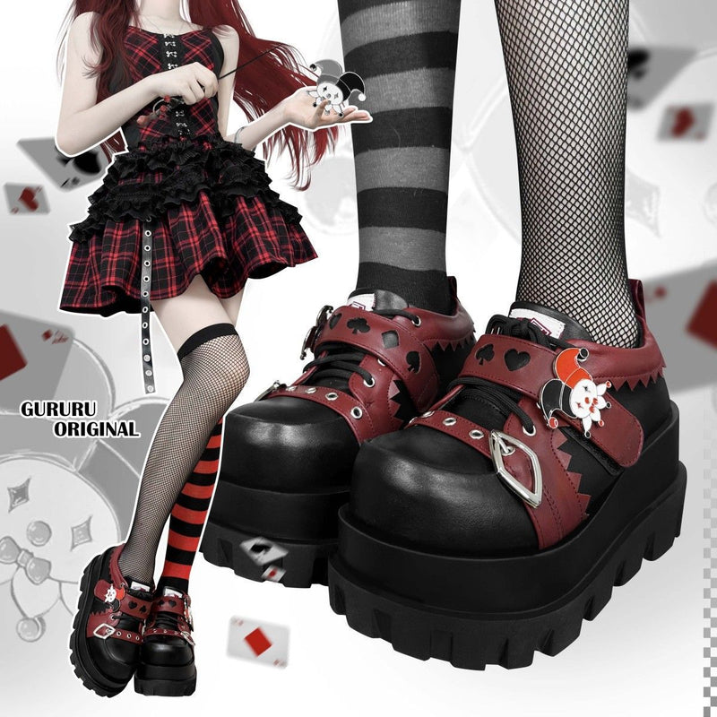 Y2K Clown Poker Platform Shoes - Shoes – detail view 7