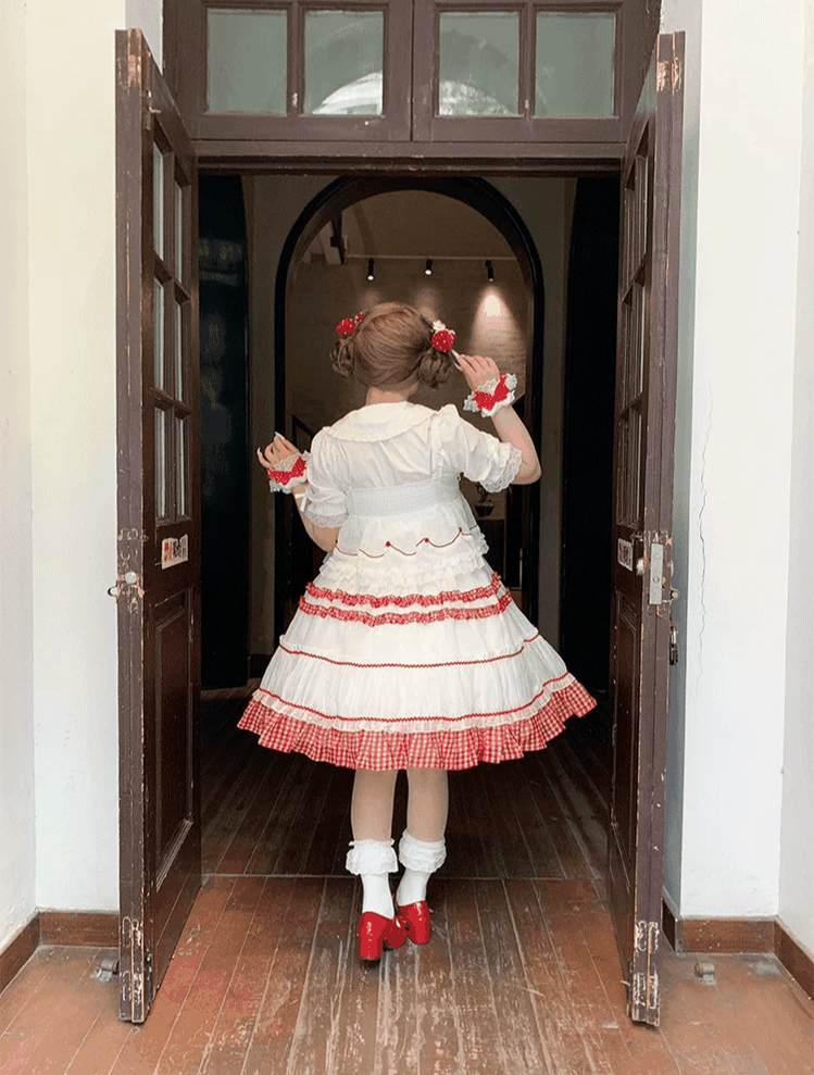 Niu Niu - Plus Size Sweet Lolita Blouse with - Ruffles, Peter Pan Collar Innerwear