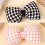2 Pieces (Black + Pink) / Padded Fabric Bow (Brooch) Finished Item