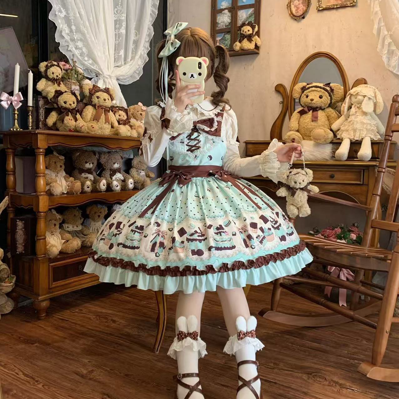 Mint Chocolate Dessert Print Lolita JSK Dress — LolitaFetch