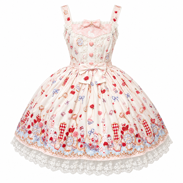 White Rabbit Pocket Watch Sweet Lolita JSK Dress