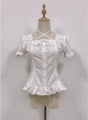 White - Short Sleeve Blouse Only / One Size