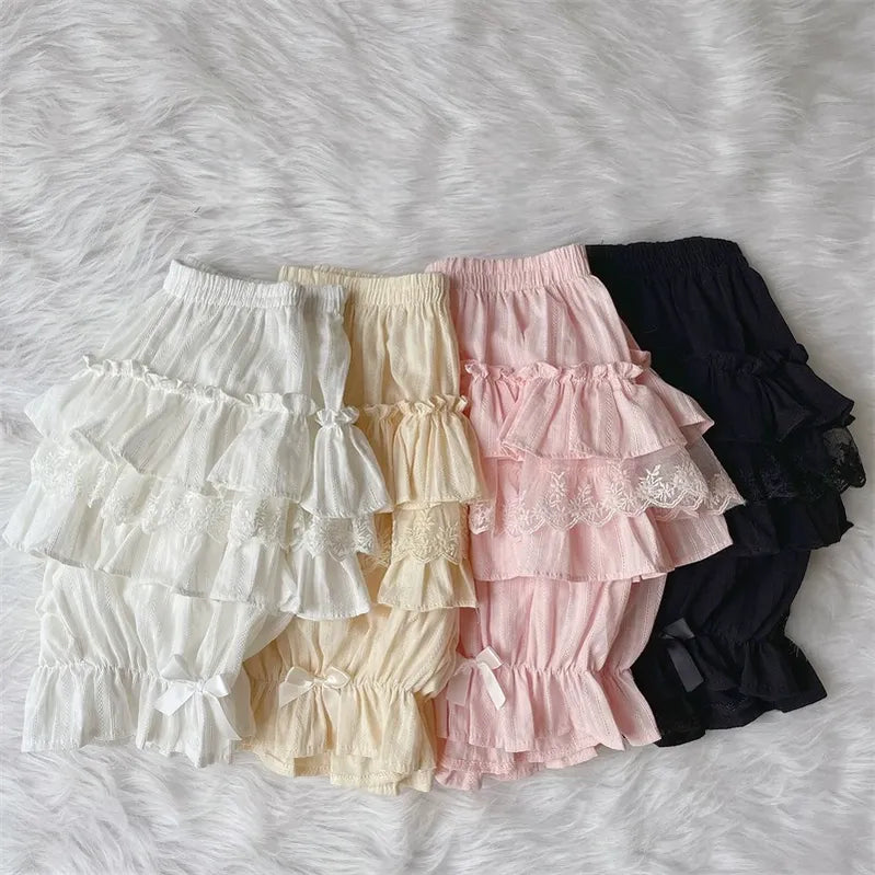 Sugar Girl - Sweet Lolita Cotton Bloomers - Ruffles and Bows Hand Accessory