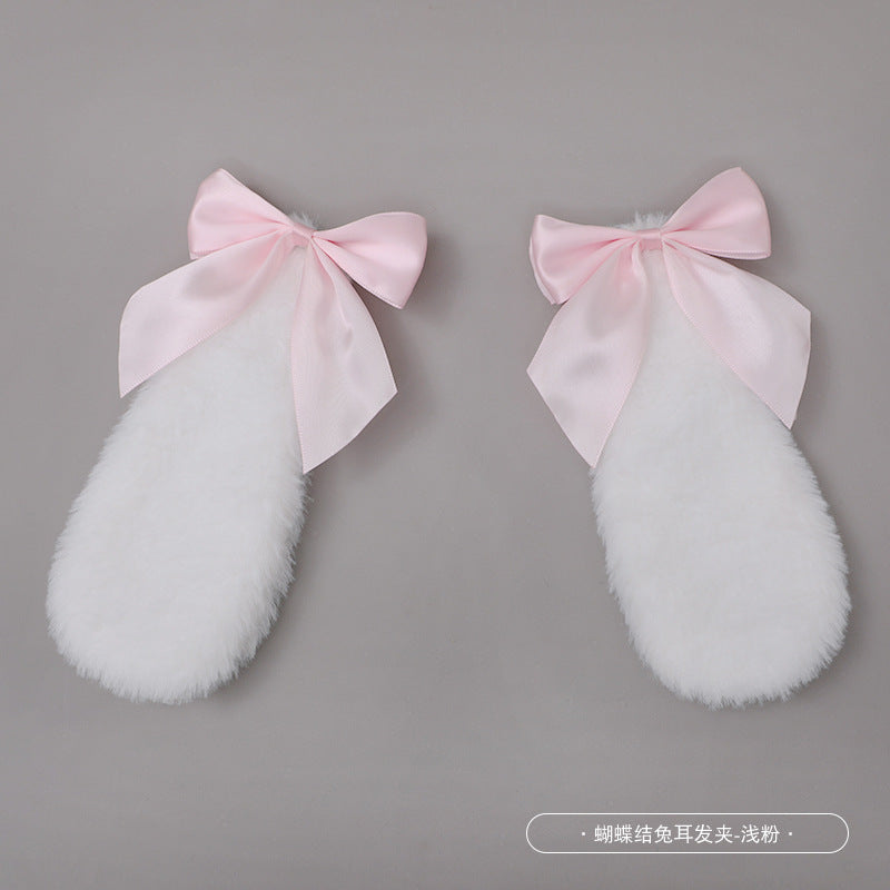 Lolita Lolita Bowknot Lolita Bunny Ear Hair Clip Side Clip Pair Clip Hair Accessory Cartoon Hair Clip - Lolita Fetch