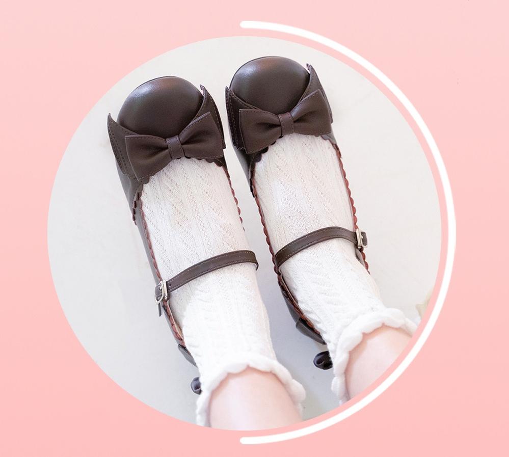Sosic - Round Toe Lolita Shoes Sweet Bow - Design Size 33-41 Shoes