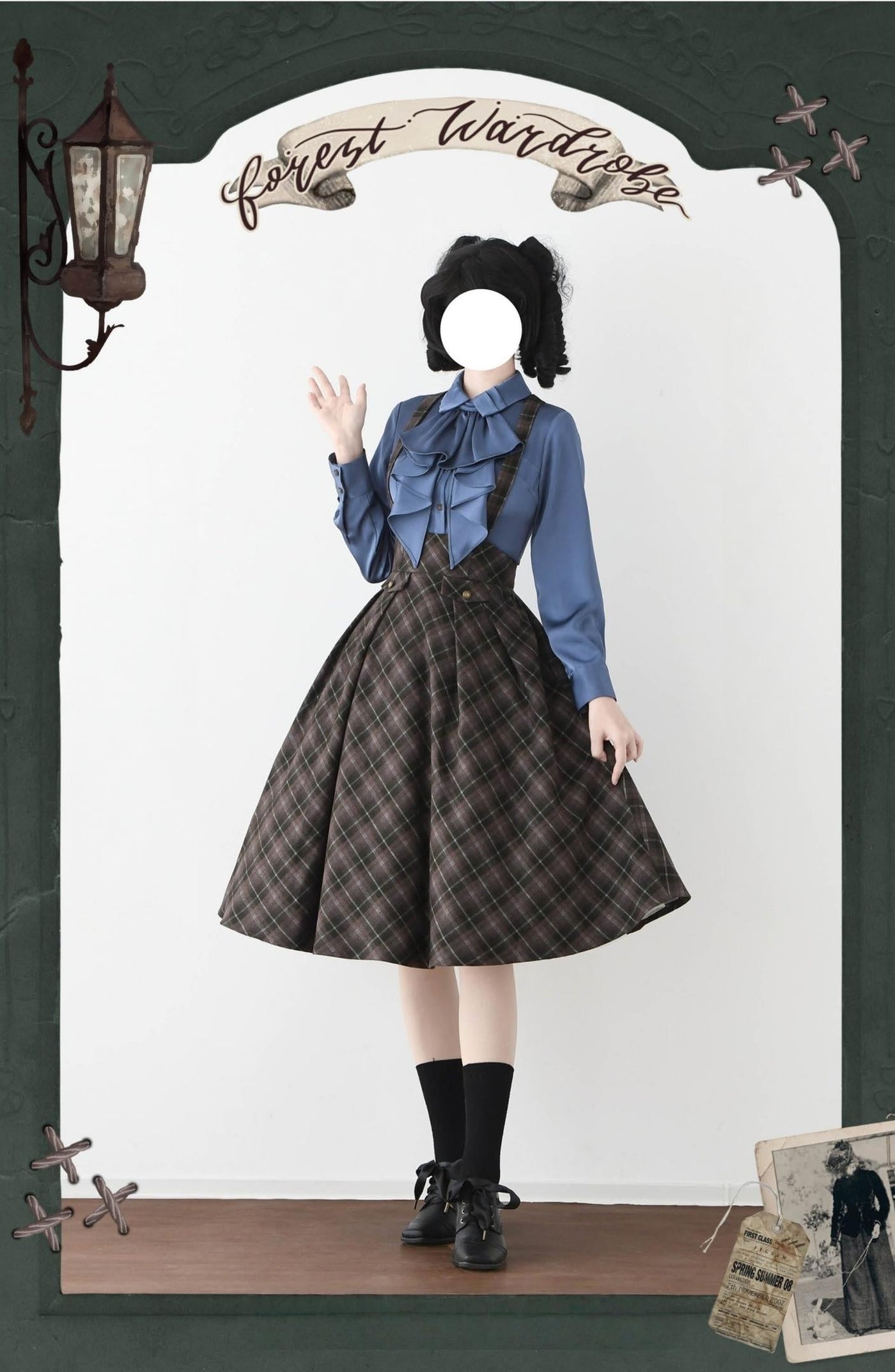Forest Wardrobe - Forest Dew - Elegant Lolita Slim Fit Shirt, Detachable Jabot