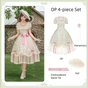 OP 4-piece Set (OP + Waist Tie + Hat + Hanamaru Pin) / S