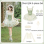 Short JSK 6-piece Set (short JSK + sleeves + hairband + hanamaru head veil + choker + cardigan) / S