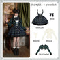 Kurzes JSK Jacken-Set (JSK + Bluse + Fliege + Schleife + Jacke) / S