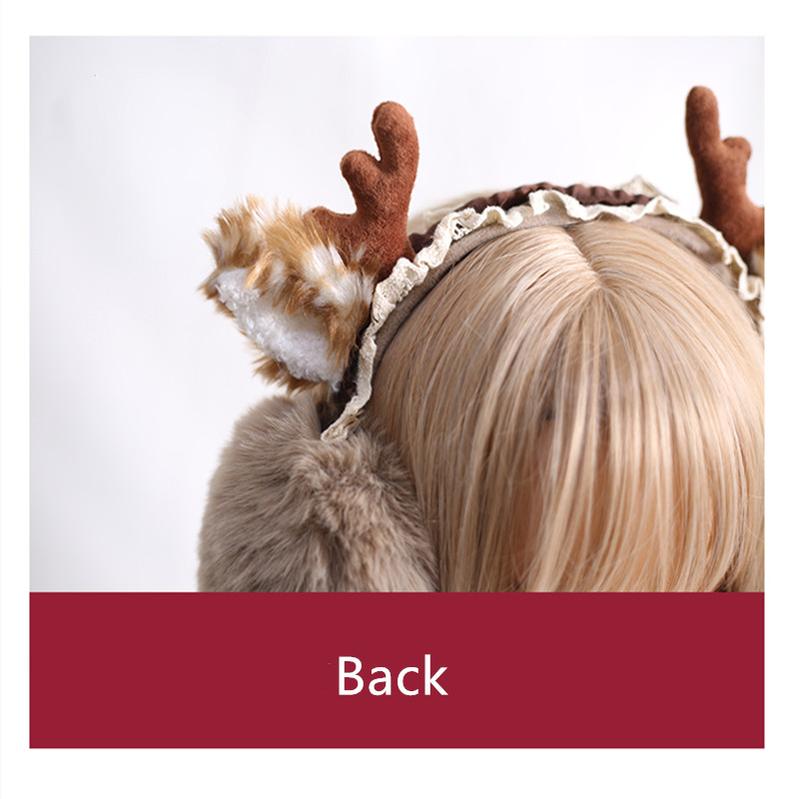 Xiaogui - Christmas Foldable Antlers Earmuffs - Lolita KC Headwear