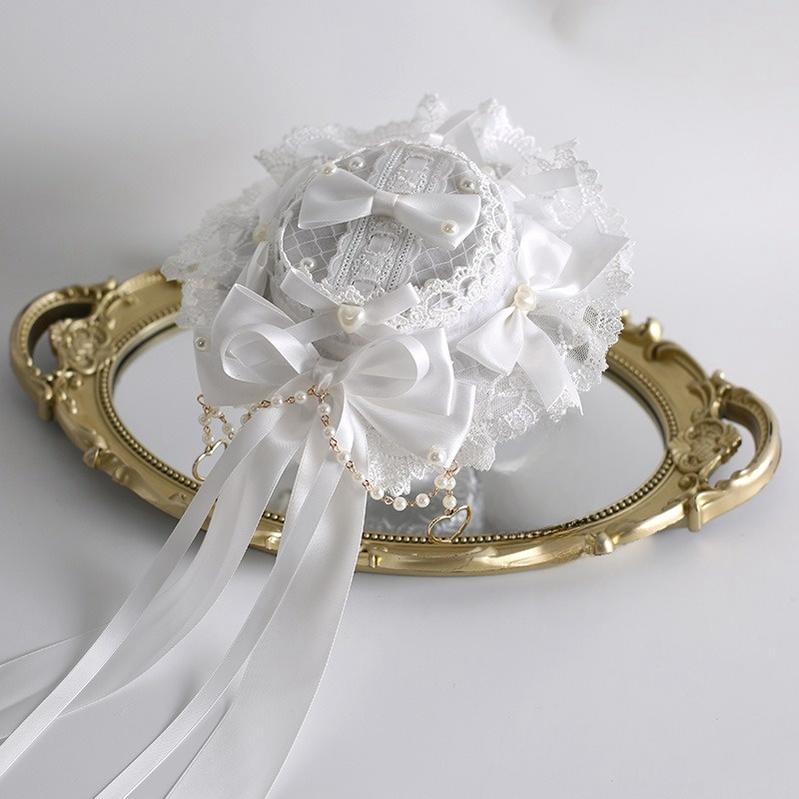 Xiaogui - Classic Lolita Lace Headdress Pure - White Lolita Head Accessory Headwear