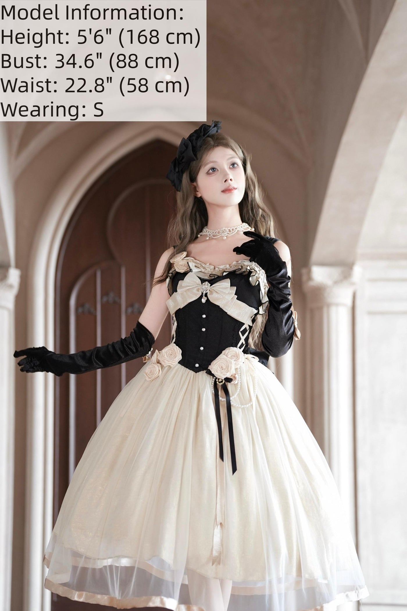 Qianmu - Paris Souvenir - Classic Lolita Corset JSK Dress with 3D Rose Decor