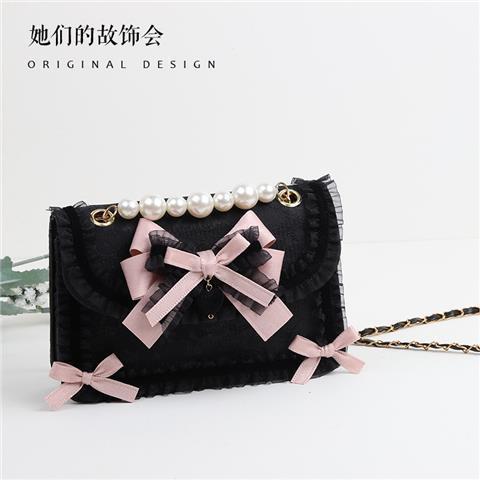Lolita Bag for Women 2022 New Kuromi Cinnamoroll Lace Original Handmade JK Bag Pearl Handbag