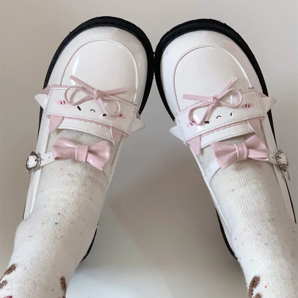 Unbranded - Low-Top Lolita Bow Flat Mary Janes - Cute JK style flats