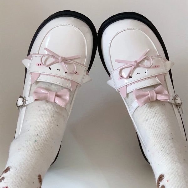 Unbranded - Low-Top Lolita Bow Flat Mary Janes - Cute JK style flats